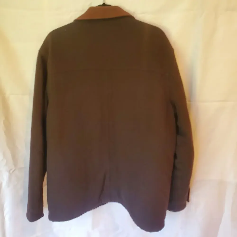 Alfani Men’s Full Zip Jacket Brown Large Casual Coat with Contrast Collar
